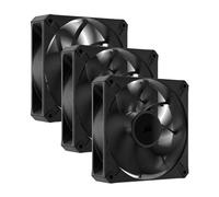 CORSAIR RS120 Max PWM Ventilateurs Épais de 120 mm - Pression Statique Élevée - Conception en Polymère à Cristaux Liquides - Lot de Trois - Noir