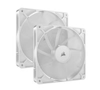 CORSAIR RS140 140mm Ventilateurs PWM - Connexion Daisy-Chain - Faible Bruit - Roulement à Dôme Magnétique - Paquet Double - Blanc