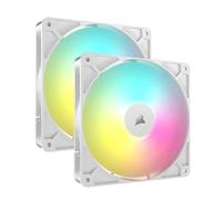 CORSAIR RS140 ARGB 140mm Ventilateurs PWM - Connexion Daisy-Chain - Faible Bruit - Roulement à Dôme Magnétique - Paquet Double - Blanc