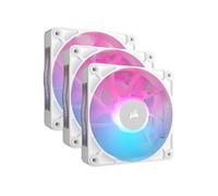 CORSAIR iCUE LINK RX120 RGB 120mm Ventilateurs PWM avec Hub Système iCUE LINK - Roulement à Dôme Magnétique - Triple Pack - Blanc