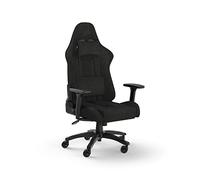 Corsair TC100 RELAXED Fauteuil Gaming - Tissu - Design Inspiré des Sports Automobiles - Coussin Lombaire - Coussin Repose-nuque Détachable en Mousse à Mémoire de Forme - Noir