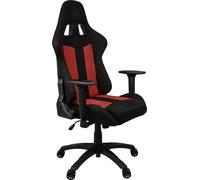 CORSAIR - Chaise bureau - Fauteuil Gaming - TC100 RELAXED - Tissu - Ergonomique - Accoudoirs réglables - Noir/Rouge (CF-9900014-WW)