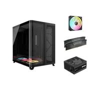 CORSAIR Ultimate Airflow Pro 5400 Kit: Air 5400 ARGB Case, RM1000x PSU, RS120 ARGB Fan, Vengeance 32GB DDR5, great for 4K gaming, advanced content creation, or overclocked builds New