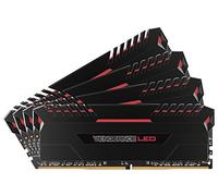Corsair Vengeance LED - Kit de Mémorie Enthousiaste (64Go (4x16Go), DDR4, 2666MHz, C16, XMP 2.0) - Noir con Rouge LED