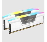 CORSAIR Vengeance RGB DDR5 RAM 32Go (2x16Go) 6000MHz CL36 Intel XMP Compatible iCUE Mémoire d'Ordinateur - Blanc (CMH32GX5M2D6000C36W)