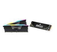CORSAIR Vengeance RGB DDR5 RAM 32GB (2x16GB) 6000MHz CL36 + Corsair MP600 Elite 2TB SSD