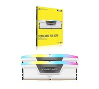 Mémoire RAM - CORSAIR - CMH32GX5M2B6000C40W - 32 Go 2x 16 Go - VENGEANCE RGB DDR5 White Heatspreader 6000MT/s - DIMM - CL 40