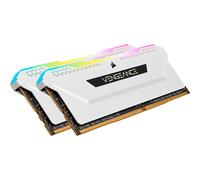 Mémoire RAM - CORSAIR - Vengeance RGB Pro SL DDR4 - 16GB 2x8GB DIMM - 3200 MHz - 1.35V - Blanc (CMH16GX4M2E3200C)