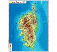 Corse 40,2 x 30,7 cm - Carte en relief - Collectif - Georelief - Jeux livres objets