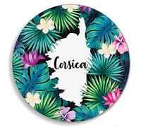 Corse Ensemble de Sets de Table PVC Tissé CORSICA Rond Blanc Soucoupe L 1 Pièce Lavage à la Main