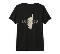 Corse Map Word Art - Corse France Souvenir T-Shirt Haut de Gamme