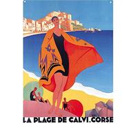 Corse Petite Plaque métallique Calvi 21 x 15 cm