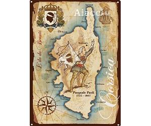 Corse Petite Plaque métallique Parchemin 21 x 15 cm
