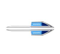CoRser 2 pcs Insigne de Lame latérale, pour N-issan Pickup Navara D22 D40 D23 Frontier Titan Voiture Métal Logo Autocollant Décoratifs Accessoires extérieurs Badge,B/Blue