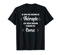Corses Idée de cadeau Corse drôle Vacances Je n'ai pas besoin de thérapie Corse T-Shirt Homme Noir V-neck short sleeves S Été Imported 100% Coton 1 Count