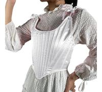 Corset 2025 pour femme, bustier en forme d'arête de poisson, sous la poitrine, blanc, L