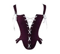 Corset à lacets en forme d'arête de poisson pour femme avec une taille amincissante et un haut en élasthanne, grande taille 2025, violet, XXL