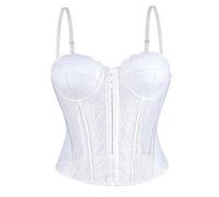 Corset Broderi Femme Corsets Bustiers en Dentelle Et Maille Bustier à Bretelle Spaghetti Classique Haut Court Y2K Sexy Debardeur Corset Gothique Pirate Top pour Sortir FêTes