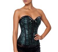 Corset bustier à lacets pour femme - Corset bustier à lacets - Grande taille, Vert, 5XL
