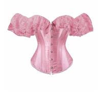 Corset bustier à lacets pour femme, rose, L