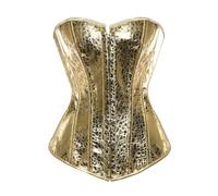 Corset bustier avec corsage par un serre-taille en cuir artificiel pour soutenir la poitrine et façonner le corps, corsets pour femme lingerie, doré, M