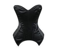 Corset de mariée en satin - Bustier structuré en os avec serre-taille - Design élégant pour les spectacles sur scène - Corps tendance pour une tenue de mariage parfaite, Noir , L