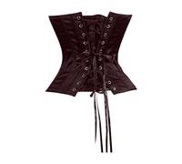 Corset de mariée en satin - Bustier structuré en os avec serre-taille - Design élégant pour les spectacles sur scène - Corps tendance pour une tenue de mariage parfaite, café, 3XL
