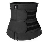 Corset d'entraînement de Taille, Ceinture Coupe for Perte Poids, Sangle Sueur, modelant Le Corps, cintré au Ventre, Sport, brûleur Graisse(Black-Zipper,S)