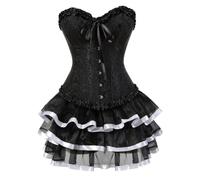 Corset élégant avec bustier brodé pour femme, ensemble pour cosplay et