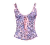 Corset en Coton pour Femme - Corsets d'entraînement Taille Dentelle Ventre Plat Corset Top Corset Bustier en Dentelle Florale avec épaules dénudées Bustier à Lacets Chic et Elegant pour Mariages