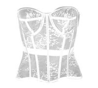 Corset en dentelle 2025 pour un usage quotidien - Body amincissant élégant polyvalent et design parfait pour être associé à un jean, blanc, A