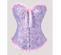 Corset en dentelle bleu lac style classique de cour français vintage, bustier moulant pour femmes, convient pour une fête d'Halloween L,M,S,XL,XSBaroqueTissu tissé