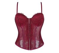Corset Femme Broderi Corsets Bustiers en Dentelle Et Maille Bustier à Bretelle Spaghetti Classique Ete Haut Court Y2K Sexy Debardeur Corset Gothique Pirate Top Sortir Et FêTes