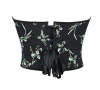 Corset Femme Bustier Marron Tee Shirt Percko Pirate Vintage Medieval Renaissance Corsets Robe Medievale Ceinture Deguisement Ventre Plat pour Femmes Floral Top Cottagecore Vest Le Noir-4 XL