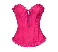 Corset Femme Élégant Médiéval Curvy Élégant Corset Noir Serrage Corset Sous-vêtements Pirate Curvy Bustier Top Coeur Gothique Slim Bustier Corset Vampire Sexy Halloween Princesses, Rose chaude., M