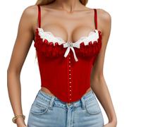 Corset Femme Medieval Top Débardeur Sans Manches pour Femme avec Design de Bretelles Décontractées, Tenue d'Été Confortable pour Jeans et Shorts