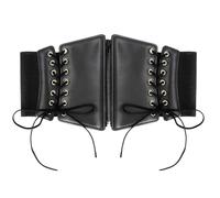 Corset Femme Noir Ceinture Corset Large, Élastique Réglable 60-80cm Corset Polyvalent Gothique Punk Femme Ceinture Taille Large pour Robe Manteau Corset Costume Catwoman Pirate Halloween Cosplay