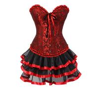 Corset Femme pour Perdre La Graisse du Ventre Corset Robes Bustier Jupe Tutu Gothique Dentelle Ensemble Corset sans Bretelles Lolita Vintage Coaplay Costume Costume De Cosplay Asuna, Épée Et (XXXL)