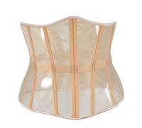 Corset Gainant à 3 Clips Et 1 Fermeture éClair, 6 Baleines en Acier, pour Le Sport Et L'EntraîNement, avec Effet Ventre Plat(E,Medium)
