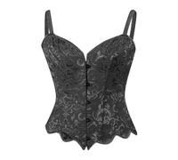 Corset gainant pour femme avec laçage et jarretelles - Corset avec laçage et baguettes - Bustier - Lingerie - Body gainant - Sous-vêtement gainant, Noir , 3XL