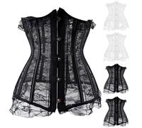 Corset gothique femme corset steampunk femme style médiéval à lacets Palais Sexy Dentelle Débardeurs rétro Top Push-up Tunique bustier Elegant Slim Fit Classique Soiree Halloween Carnaval Cocktail