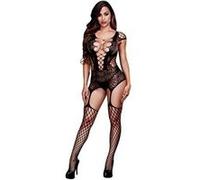 Corset jarretelle avant en résille taille unique bw3125