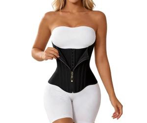 Corset Medieval, Body gainant amincissant avec fermeture éclair et triple agrafe sur le devant, fermeture éclair dorée, soutien de la tête et du dos, sous-vêtements sans coutures.