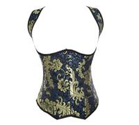Corset médiéval vintage Renaissance pour femme | Bustier classique en jacquard style palais à fleurs pour les marchés de la Renaissance, Halloween et les fêtes à thème
