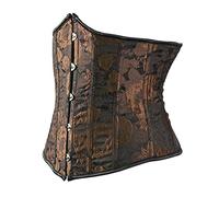 Corset Minceur Femme Bustier Classique Imprimé Shaper Minceur Ventre sous-vêtements Corset Contrôle Femmes Underbust Up Lace Shapeware Sexy Bustier Femme Pirate Brown XL