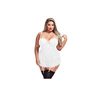 Corset porte-jarretelles dentelle florale blanc GT