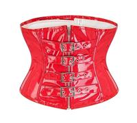 Corset pour femme - Corset - Ceinture amincissante - Avec fermeture éclair et ceinture de fermeture à crochet - Pour un usage quotidien et pour la mariée - Sous-vêtements de mariage, rouge, XL
