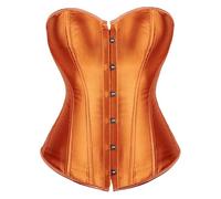Corset pour femme sexy Overbust Curvy Minceur Corsage Top gainant médiéval Push Up Ceinture Corset Conteneur Satin Dentelle Up Shapewear Lingerie Carnaval Élastique Bande Bustini, orange, XS