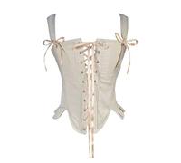 Corset Renaissance pour femme - Vintage - Bustier à lacets - Corset médiéval - Haut steampunk - Chemisier victorien - Style rétro - Manteau à lacets - Débardeur, O Kaki, S