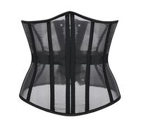 Corset sous Le Buste, Haut Sexy pour Femmes, contrôle de la Taille, Lingerie Transparente, Ceinture modelante, vêtements Grande Taille, Noir-Noir-M